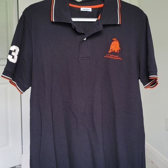 AUTOMOBILI LAMBORGHINI MEN'S REDUCED BULL TIPPING PIQUET POLO SIZE L - Picture 3 of 7